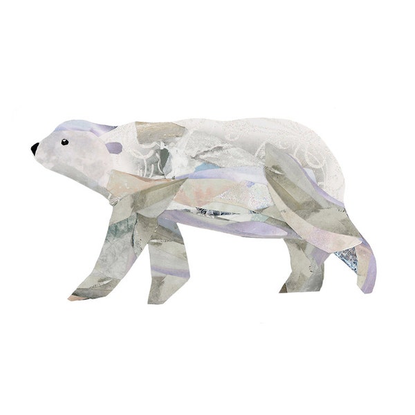 Polar Bear 8.5 x 11 Print of an Original Collage