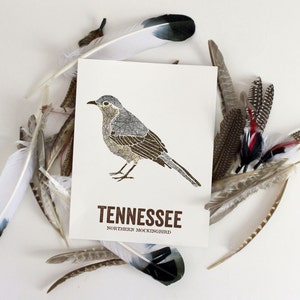 Tennessee State Bird, Nature art, Outdoor art, Vintage Map art, Art print, Wall decor, Rustic Nursery, Map prints - NORTHERN MOCKINGBIRD
