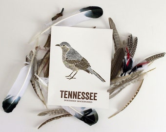 Tennessee State Bird, Nature art, Outdoor art, Vintage Map art, Art print, Wall decor, Rustic Nursery, Map prints - NORTHERN MOCKINGBIRD