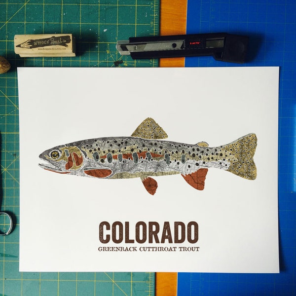 Vintage Map Colorado - Etsy