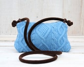 ON SALE Sky Blue Recycled Wool Cross Body Purse