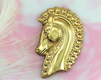 Greek Medieval Trojan HORSE Head BRASS Stampings ~ Jewelry Brass Findings ~ Brass Stamping (E-569)