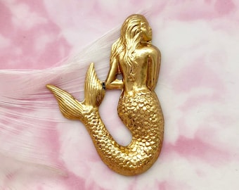 BRASS (4 Pieces) MERMAID Stamping ~ Jewelry Ornament Findings ~ Brass Stamping (D-862)