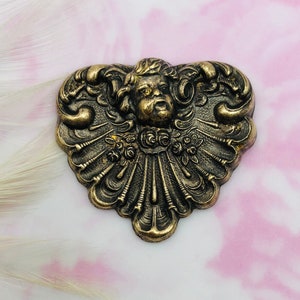 ANTIQUE BRASS Vintage Angels - Cherubs Stamping - Jewelry Ornament Findings (CC-039)
