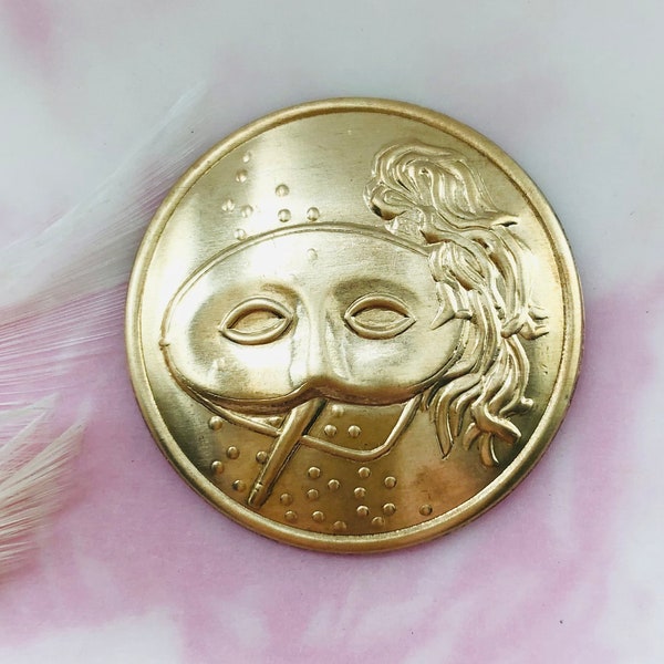 Mardi Gras Mask (2 Pieces) Brass Stamping - Jewelry Findings (DD-012)