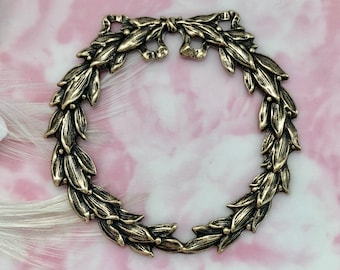 Leaves ANTIQUE BRASS Large Greek Laurel Leaf Wreath Stamping ~ Jewelry Finding ~ Oxidized Brass Stamping (C-707)