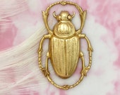 BRASS Egyptian Scarab Beetle Stampings Jewelry Ornament Findings Brass Stamping (C-405)