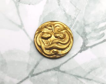 アンティーク真鍮製蛇〜蛇の刻印〜ジュエリー装飾用真鍮金具（C-503