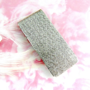 ANTIQUE SILVER Textured Blank Money Clip ~ Jewelry Ornament Findings ~ Basketweave Pattern CV