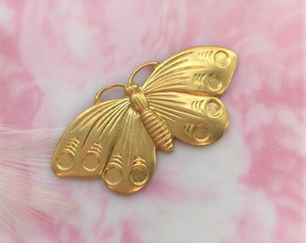 BRASS (2 Pieces) Butterfly Stamping Cabochon Wing ~ Jewelry Brass Findings ~ Brass Stamping (FA-6035)