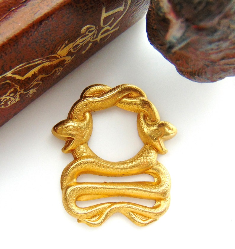 BRASS Double Egyptian SNAKES Stamping Jewelry Ornamental Etsy