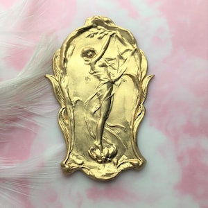 BRASS Lily Fairy Goddess Stamping ~ Jewelry Finding ~ Brass Stampings (C-309)