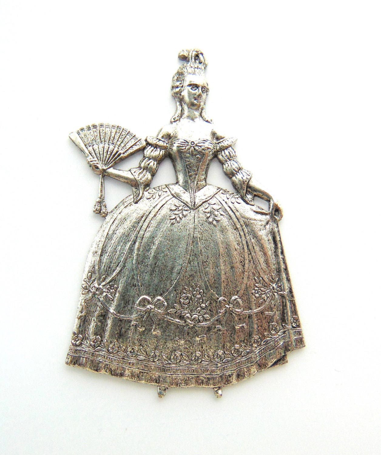 ANTIQUE SILVER Marie Antoinette French Woman Stamping