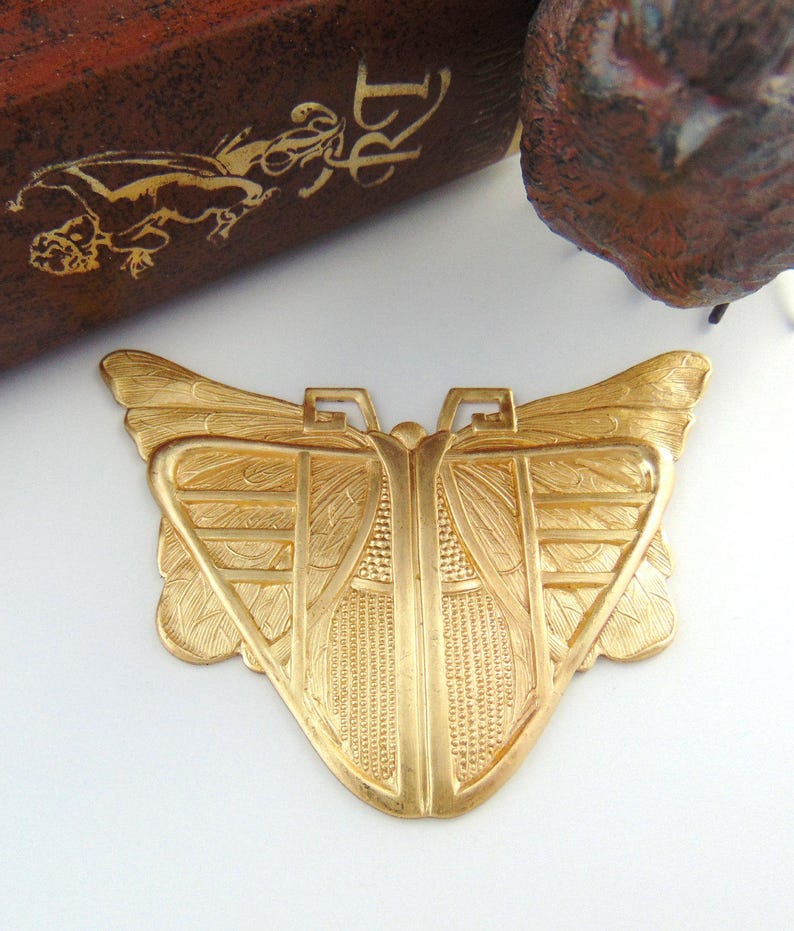 BRASS BUTTERFLY Stamping Egyptian / Art Deco Scarab Jewelry Etsy