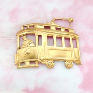 Trolley California Streetcar San Francisco Stamping ~ Jewelry Ornament Finding ~ Brass Stamping (M)