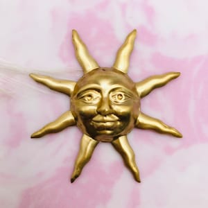 BRASS Midnight Sun ~ Expressive Sun Face Stamping - Jewelry Findings (L-106)