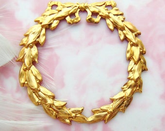 Großer griechischer Messing-Blatt-Kranz, der Messing stempelt ~ Schmuck finden ~ Messing (C-707) Stempeln