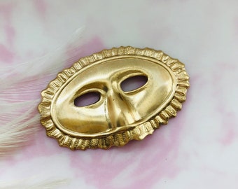 Mardi Gras Mask (2 Pieces) Brass Stamping - Jewelry Findings (DD-013)