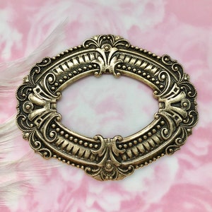ANTIQUE BRASS Art Nouveau Frame Stamping ~ Jewelry Ornament Findings ~ Brass Stamping (C-104)