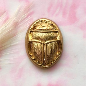 BRASS (2 Pieces) Egyptian Scarab Beetle Shell Stampings ~ Jewelry Ornament Findings ~ Brass Stamping (CA-3022)