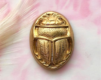 BRASS Egyptian Scarab Beetle Shell Stampings ~ Jewelry Ornament Findings ~ Brass Stamping (CA-3022)