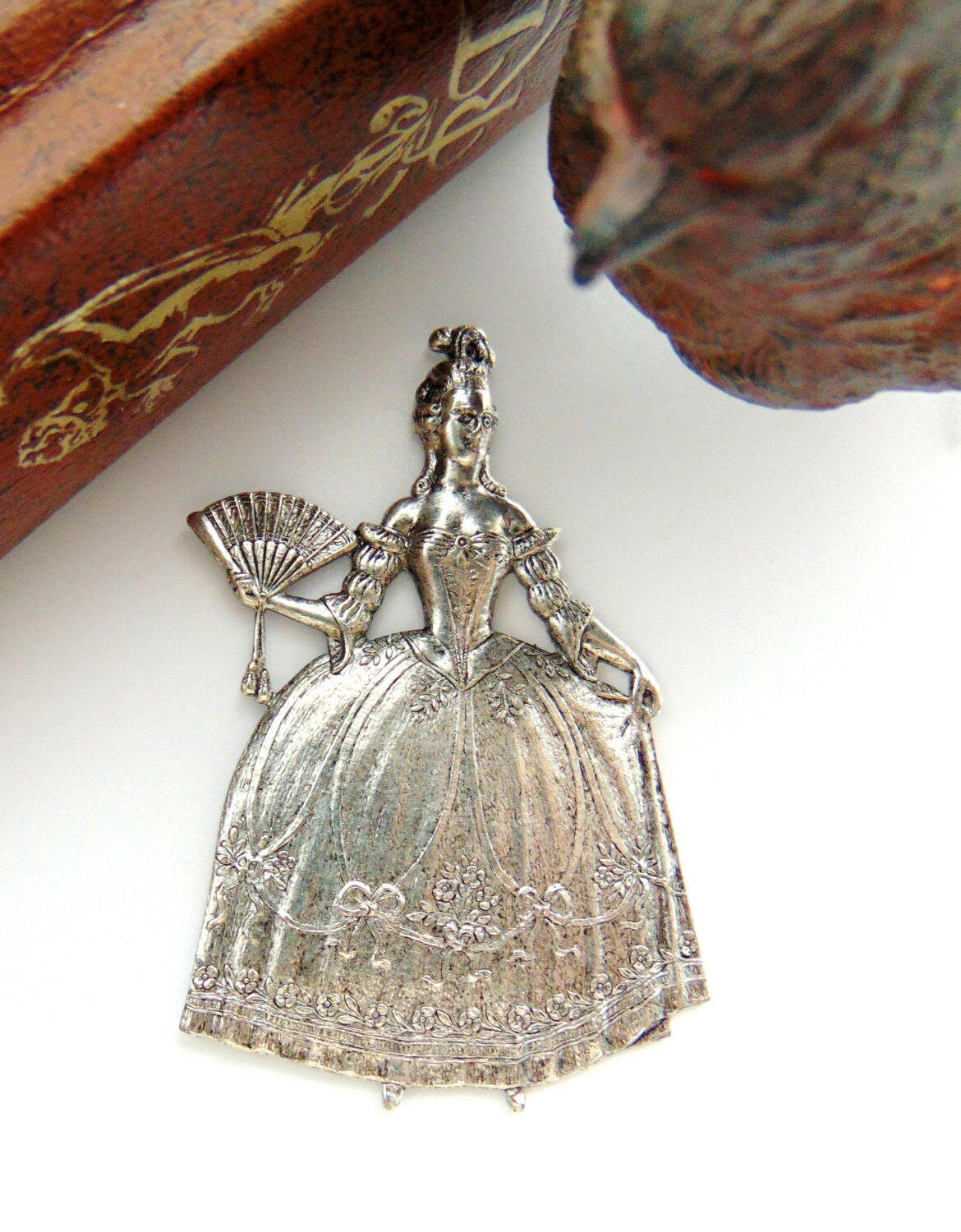 ANTIQUE SILVER Marie Antoinette French Woman Stamping