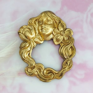 BRASS Lady Nymph Flower Woman Stamping - Jewelry Finding ~ Brass Stamping (C-208)