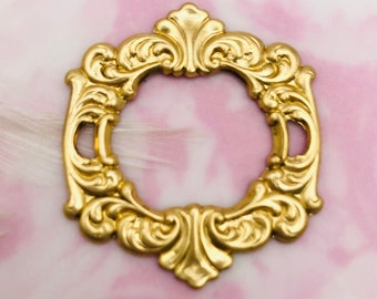BRASS Small Frame Stamping ~ Jewelry Ornament Findings (DD-017)