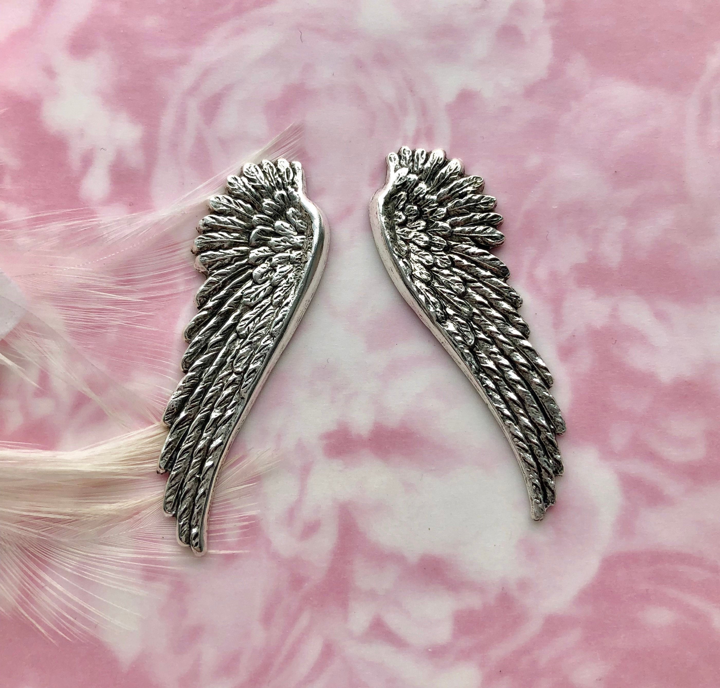 C-701 ANTIQUE SILVER Fairy Angel Stamping ~ Jewelry Finding ~ Angel Wings 