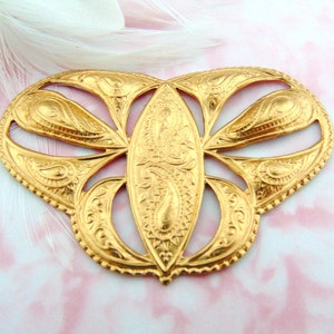 BRASS Embossed Scroll Stamping - Jewelry Ornament Brass Findings ~ Brass Stamping (FC-18)