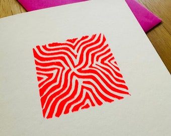 Vertigo Letterpress Card, white card