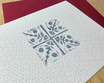 Patterned Snowflake Letterpress Card