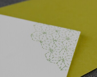 Quilt Letterpress Card, minimalist card, note card, cotton card