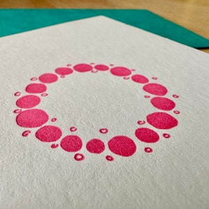 Modern Cranberry Wreath Holiday Card