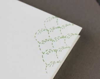 Snow Quilt Letterpress Card, note card, minimalist card, cotton card