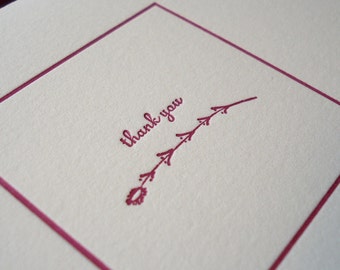 Thank You Letterpress Card - Beet and Fig