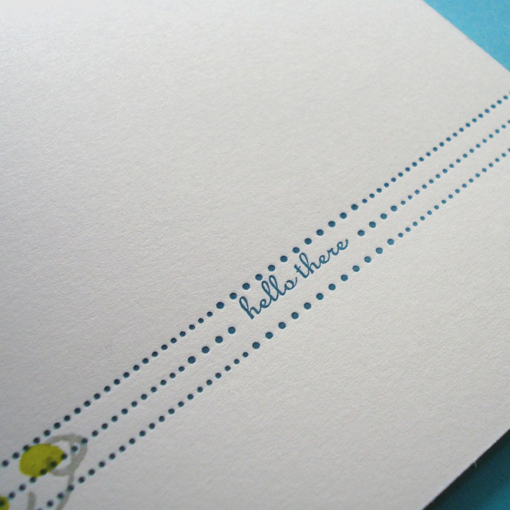 Hello There Letterpress Card - Etsy España