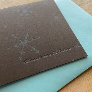 Christmas Wishes Letterpress Card (brown)