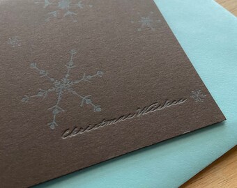 Christmas Wishes Letterpress Card (brown)