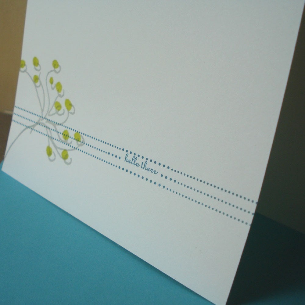 Hello There Letterpress Card - Etsy España