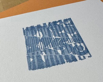 Striped Abstract Letterpress Card