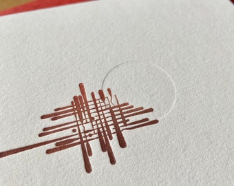 Lunar Abstract Letterpress Card