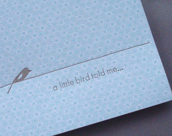 A Little Bird Told Me Letterpress Card (patterned)