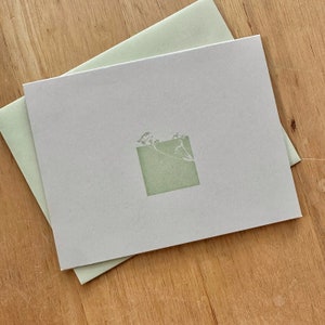 Green Botanical Square Letterpress Card image 4