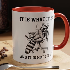 Funny Raccoon Coffee Mug, Sarcastic Coworker Gift