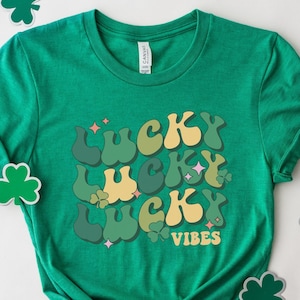 Lucky Vibes St Patricks Day T-Shirt: Unisex Shamrock Tee