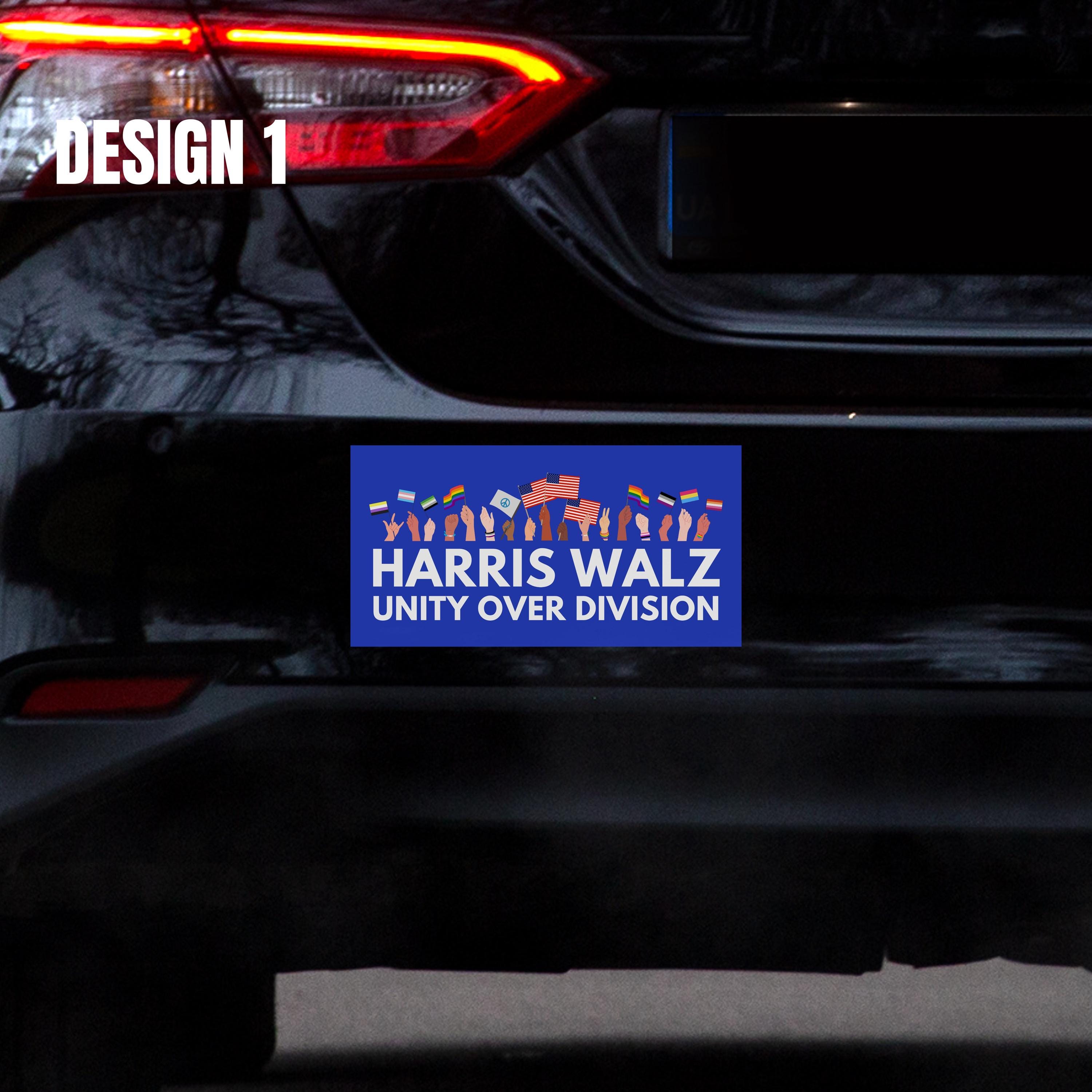 Kamala Harris Supporter Bumper Sticker - Unity Over Division, Vote ...