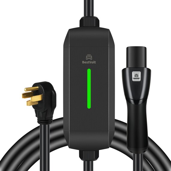 RhEVchar Level 2 EV Charger – 40A 9.6KW Portable J1772 Charger With 14-50 Plug, 25ft Cable & Adjustable Current