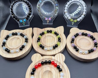 Sailor Moon Inspired Crystal Beaded Stretch Bracelet – Luna, Artemis, Diana