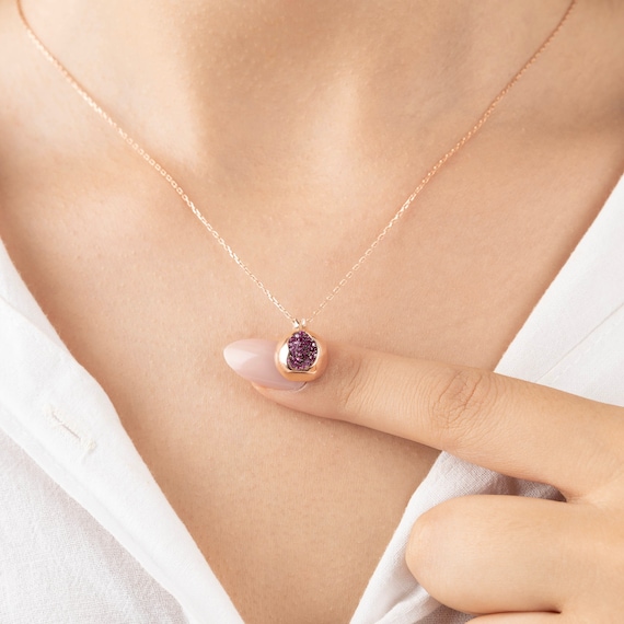 14k Gold Pomegranate Pendant Necklace, Ruby Gemstone Pomegranate Necklace, Abundance Jewelry, Fruit Necklace, Gift for Her, Women, Mother
